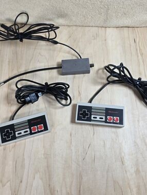 Original Nintendo NES Controllers x2 + RF Switch OEM Untested Lot Japan